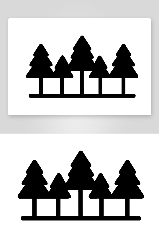 树林树木植物插画素材图片