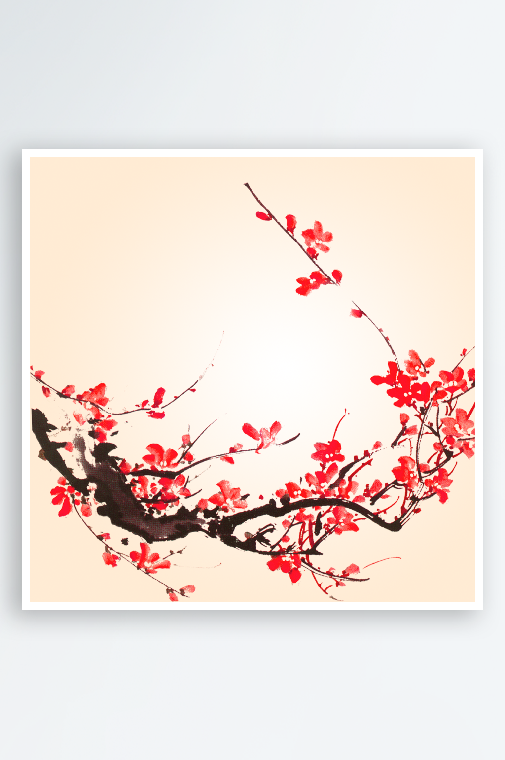 梅花枝梅花花瓣素材素材