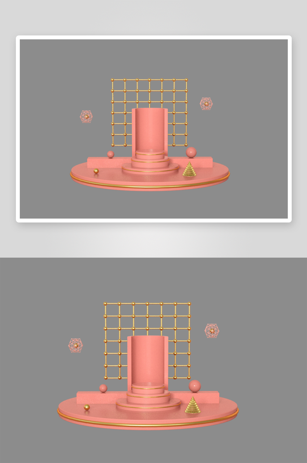 c4d小清新舞台元素粉色舞台psd素材