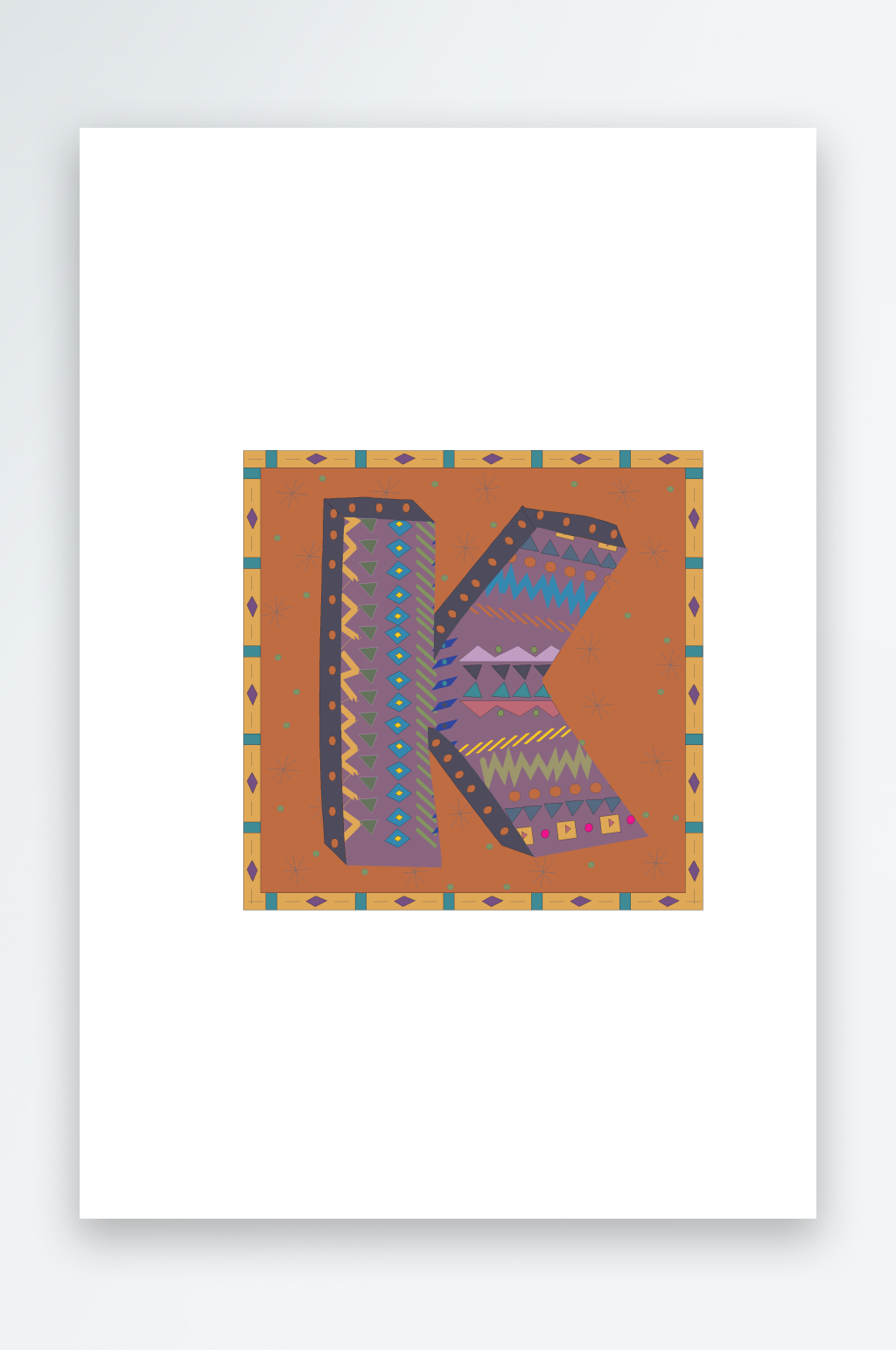 矢量简约水彩字母素材模版素材