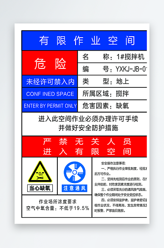 有限空间作业安全告知海报