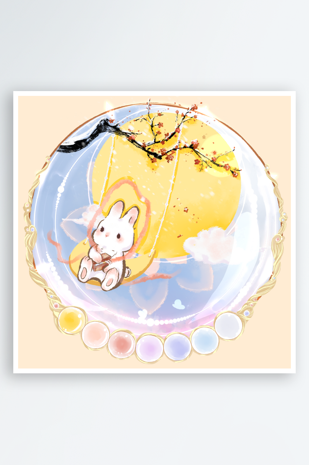 水彩平面插画作品素材