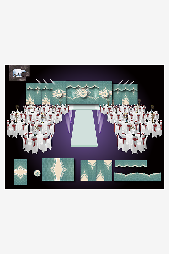 高级婚礼主题舞台背景模版-众图网