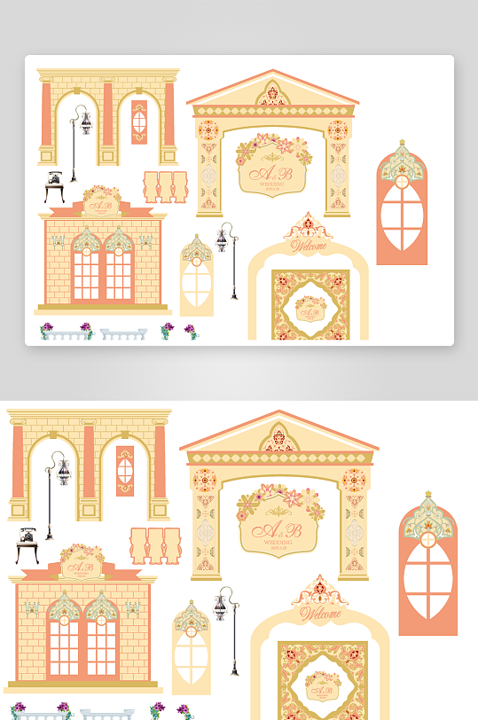 高级婚礼主题舞台背景模版-众图网