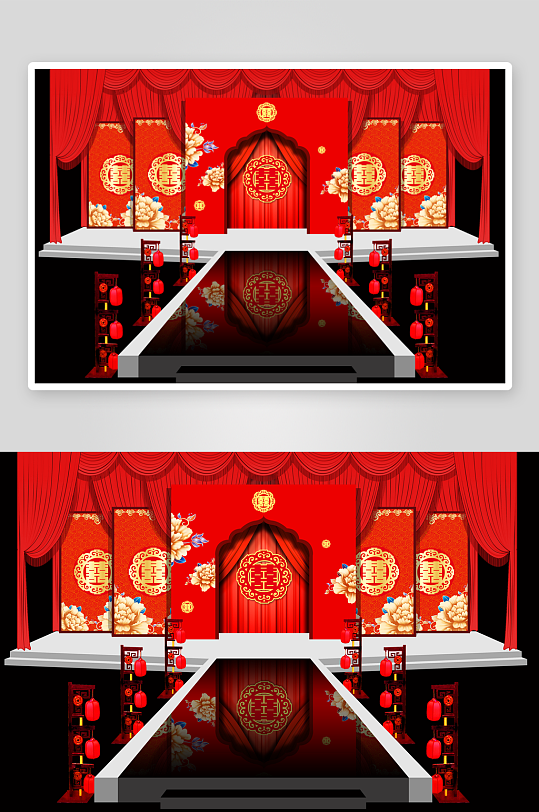 婚礼主题舞台背景模版-众图网