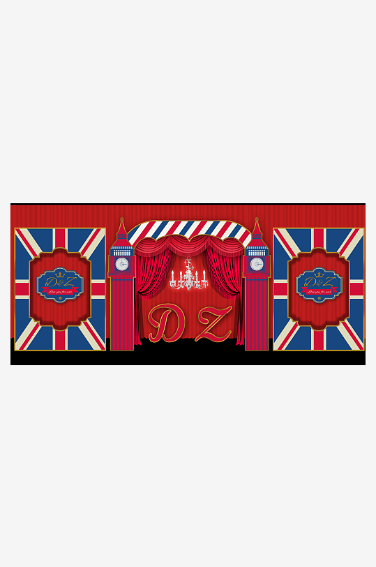 婚礼主题舞台背景模版-众图网