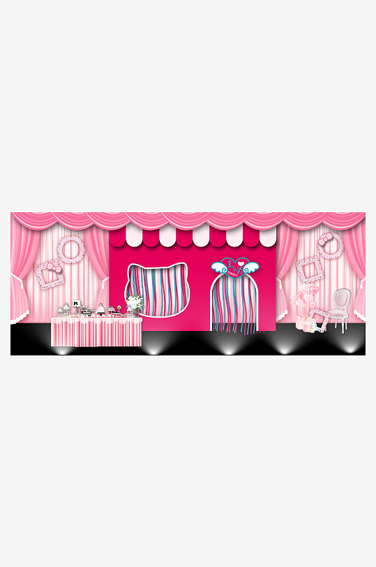 婚礼主题舞台背景模版-众图网