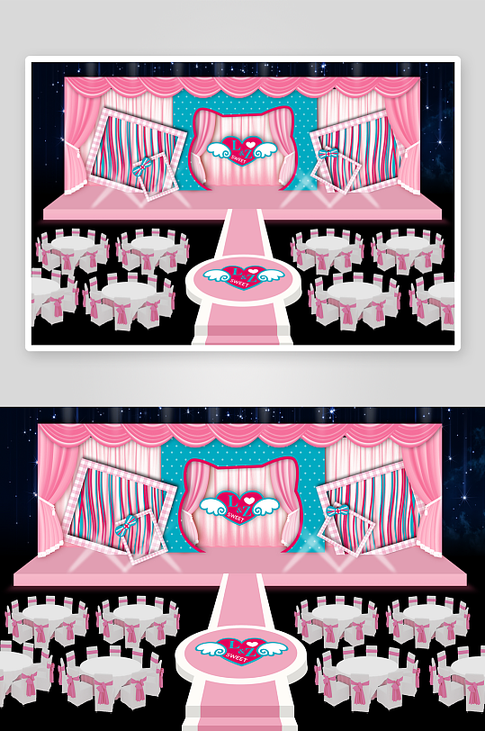 婚礼主题舞台背景模版-众图网