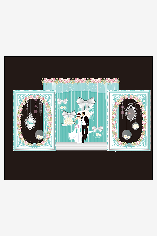 高级婚礼主题舞台背景模版-众图网