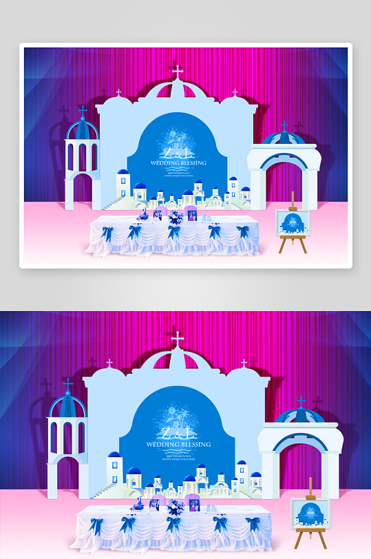 婚礼主题舞台背景模版-众图网