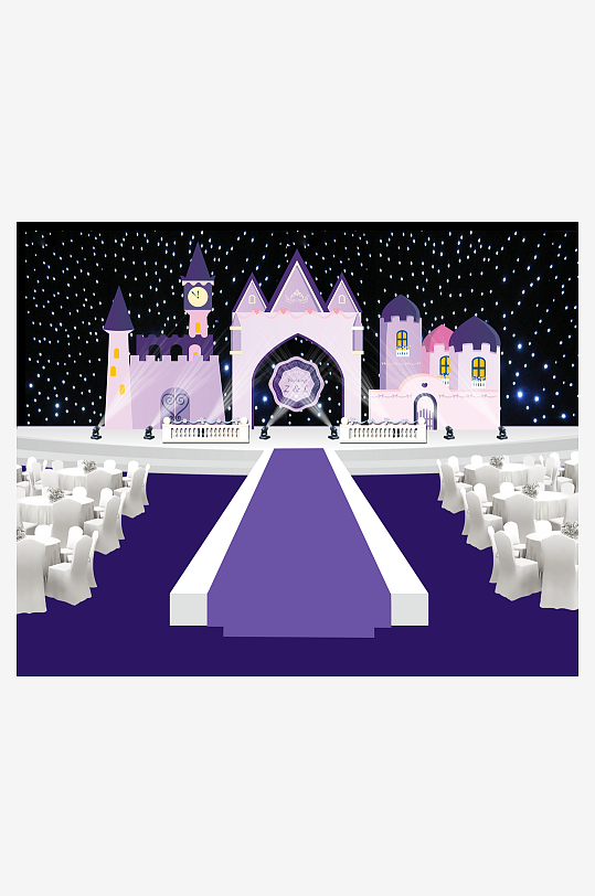 婚礼主题舞台背景模版-众图网