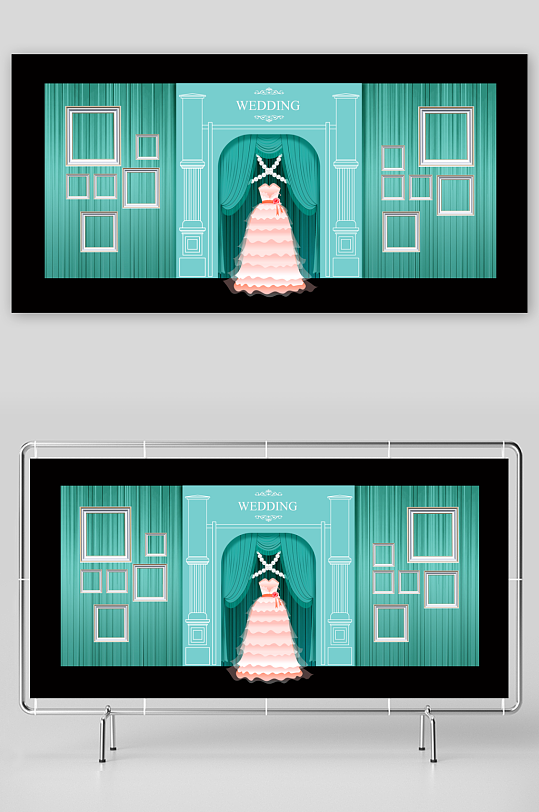婚礼主题舞台背景模版-众图网