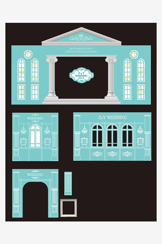 高级婚礼主题舞台背景模版-众图网