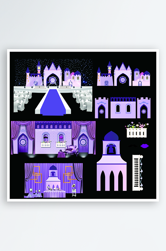 婚礼主题舞台背景模版-众图网