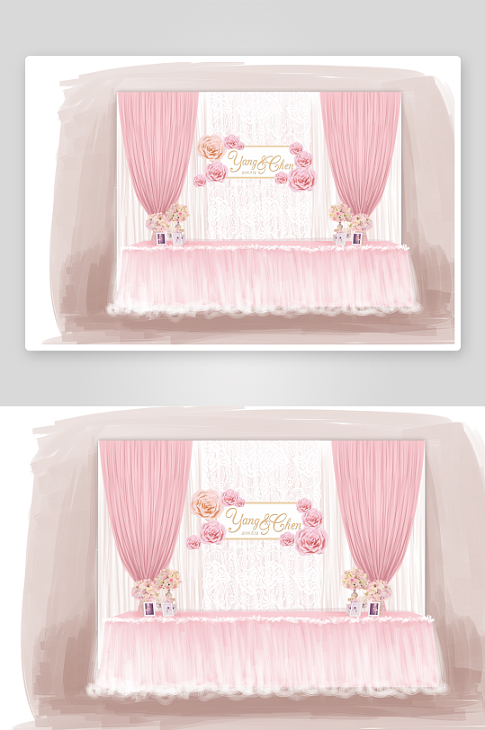 婚礼主题舞台背景模版-众图网