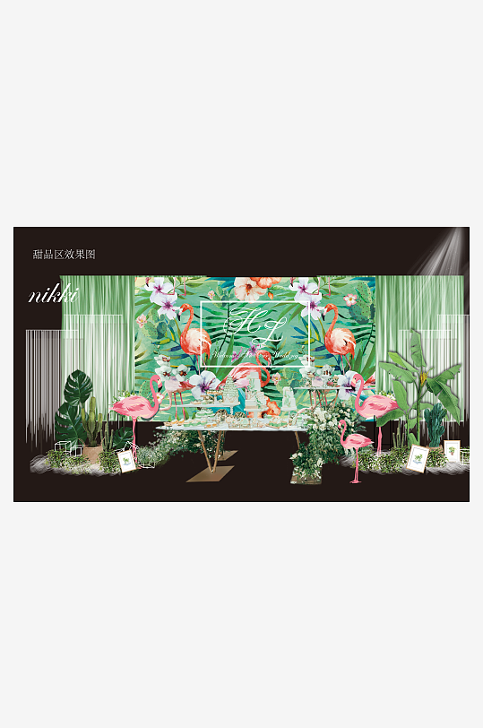 婚礼主题舞台背景模版-众图网