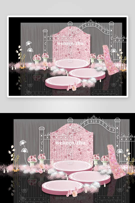 婚礼主题舞台背景模版-众图网