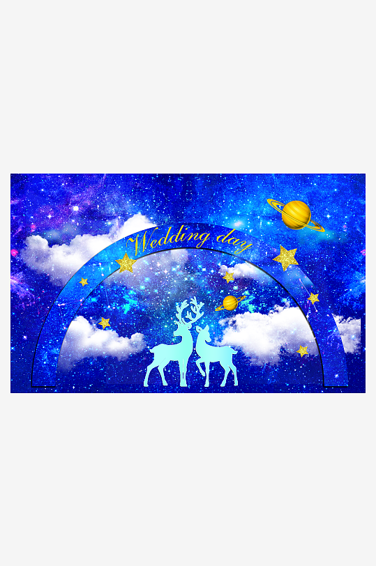 婚礼主题舞台背景模版-众图网