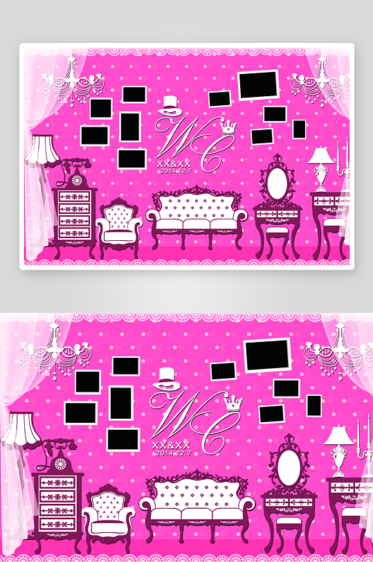 婚礼主题舞台背景模版-众图网