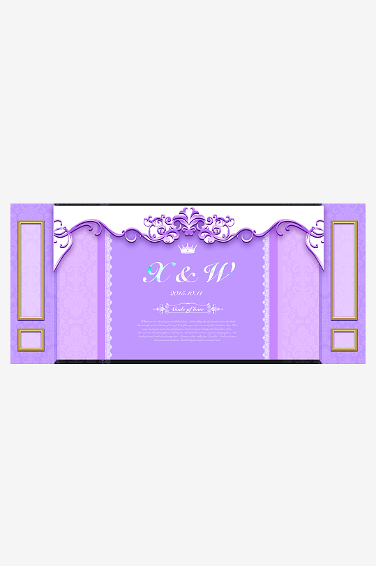 婚礼主题舞台背景模版-众图网