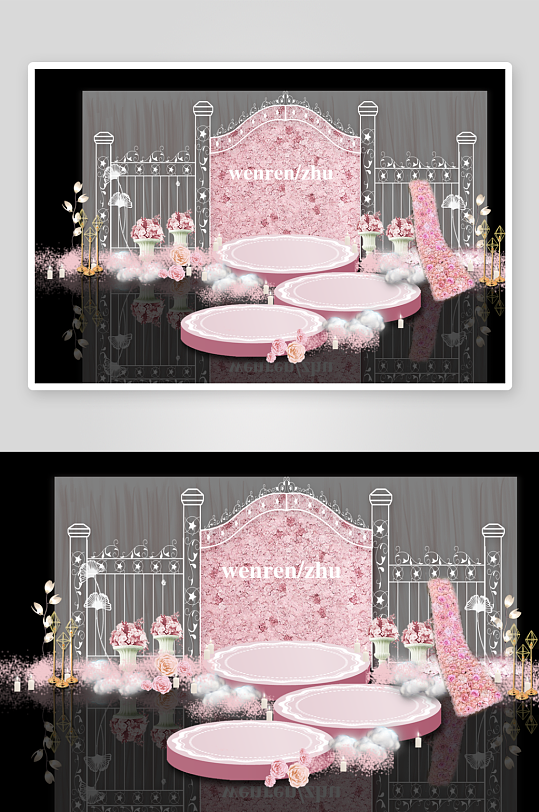 婚礼主题舞台背景模版-众图网