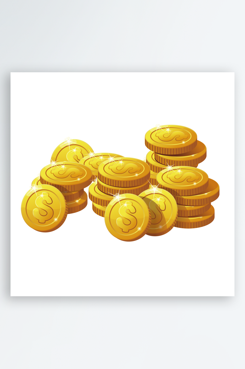 手绘金币金钱宝箱素材素材