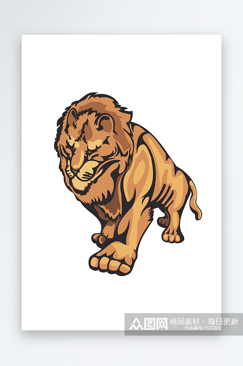 矢量狮子老虎图标素材素材
