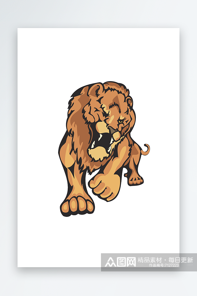 矢量狮子老虎图标素材素材