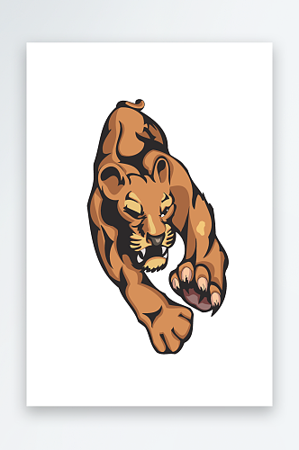 矢量水彩狮子图标素材