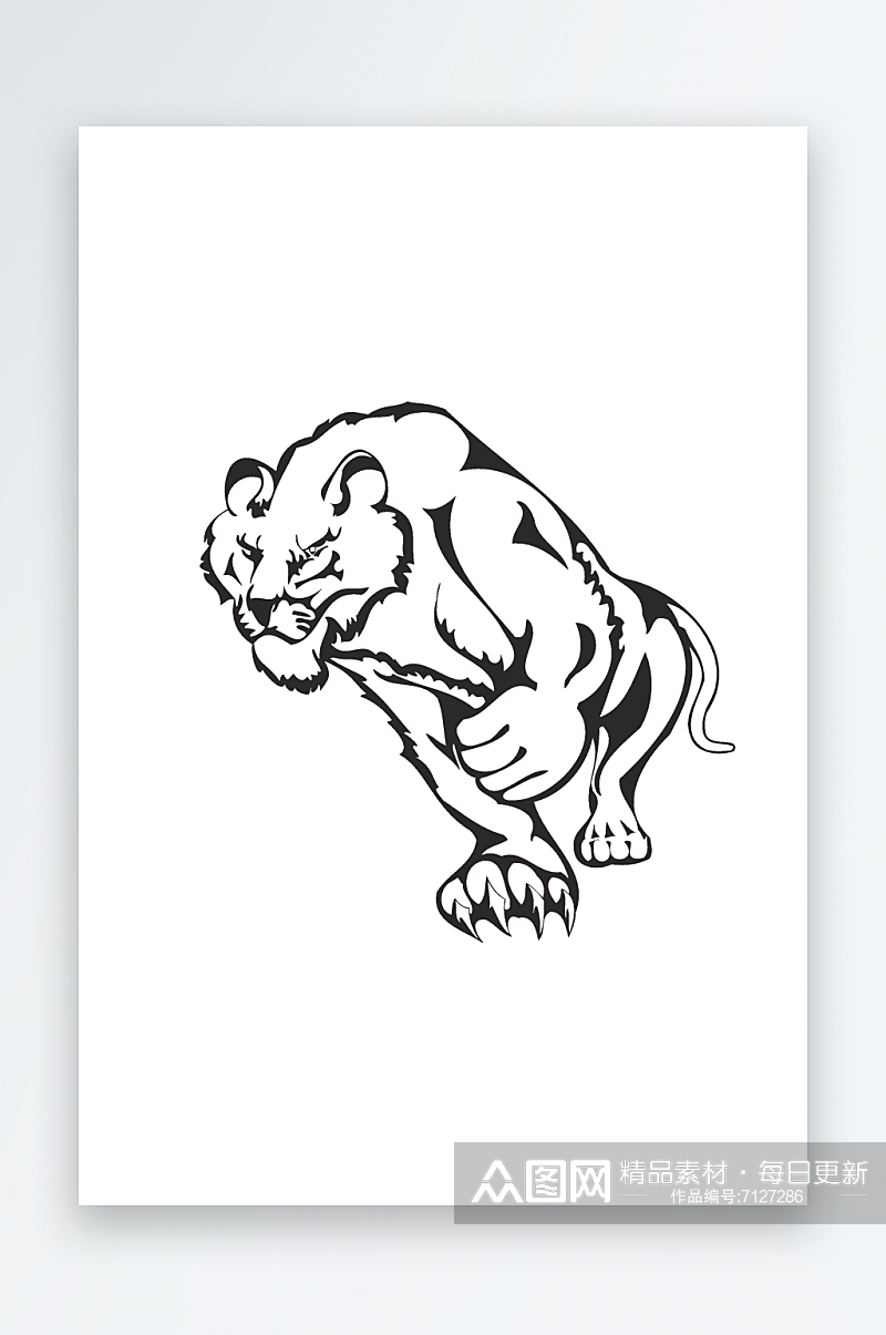 矢量狮子狮子素描图标素材素材