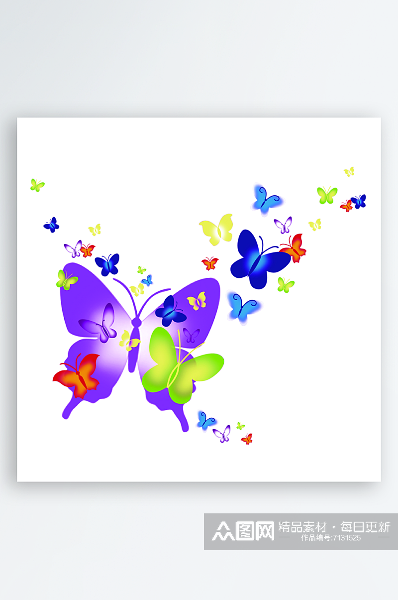 彩色手绘蝴蝶设计素材素材