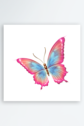 粉色水彩免扣手绘蝴蝶元素设计素材