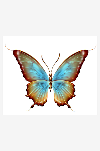 彩色免扣手绘蝴蝶设计素材