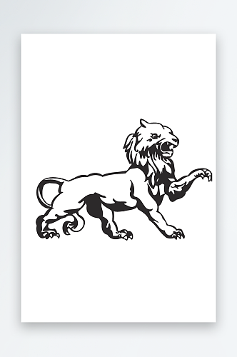 矢量狮子豹子老虎图标素材