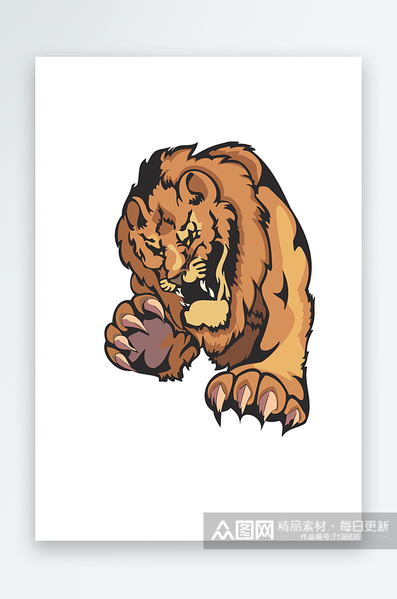 矢量狮子豹子图标素材素材