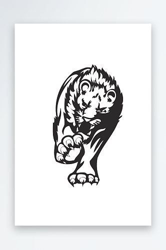 矢量狮子豹子图标素材