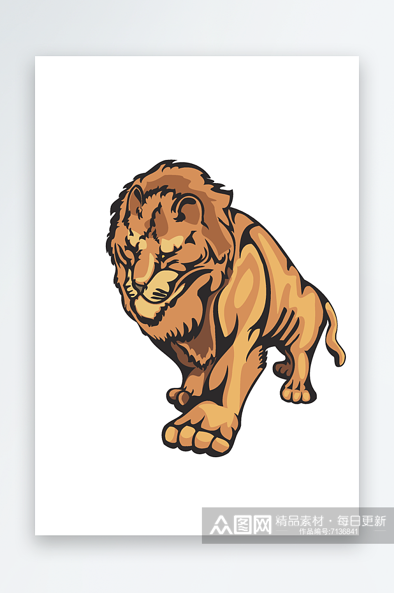 矢量狮子豹子图标素材素材