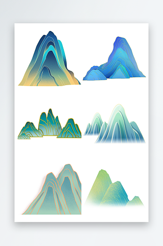 传统国风山体元素