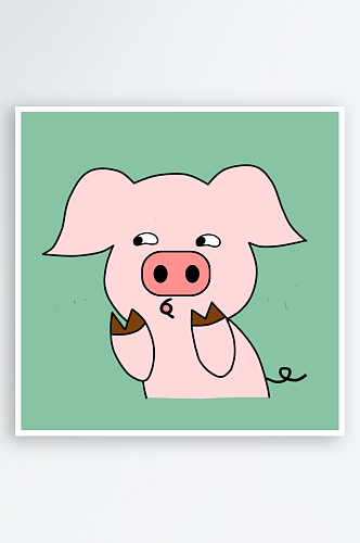 猪开心插画元素设计