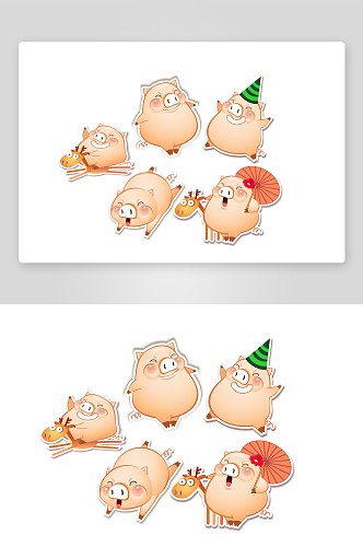 猪素材卡通猪设计