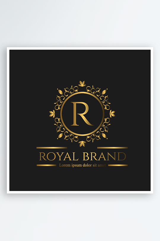 字母R金色logo标志素材