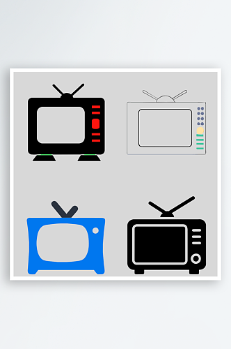 电视机卡通免抠图图标