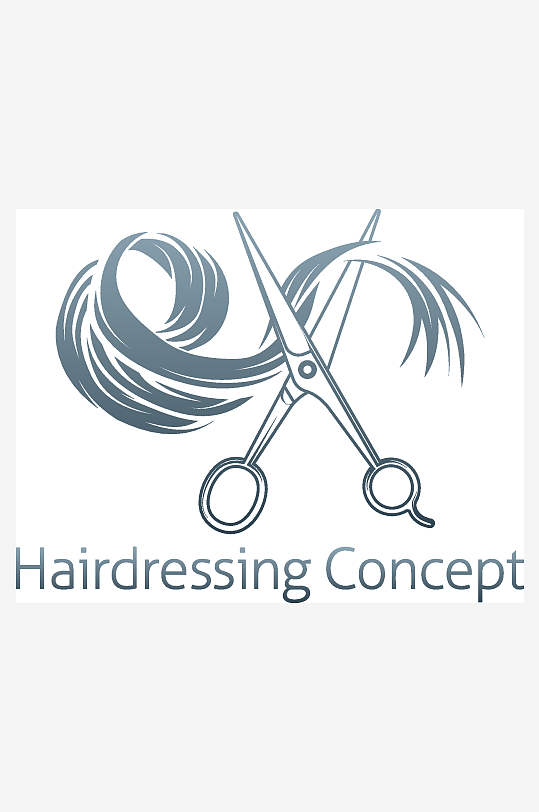 矢量美发剪发标志素材