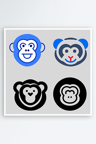 猴子矢量风格免抠图图标