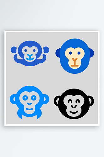 猴子矢量风格免抠图图标