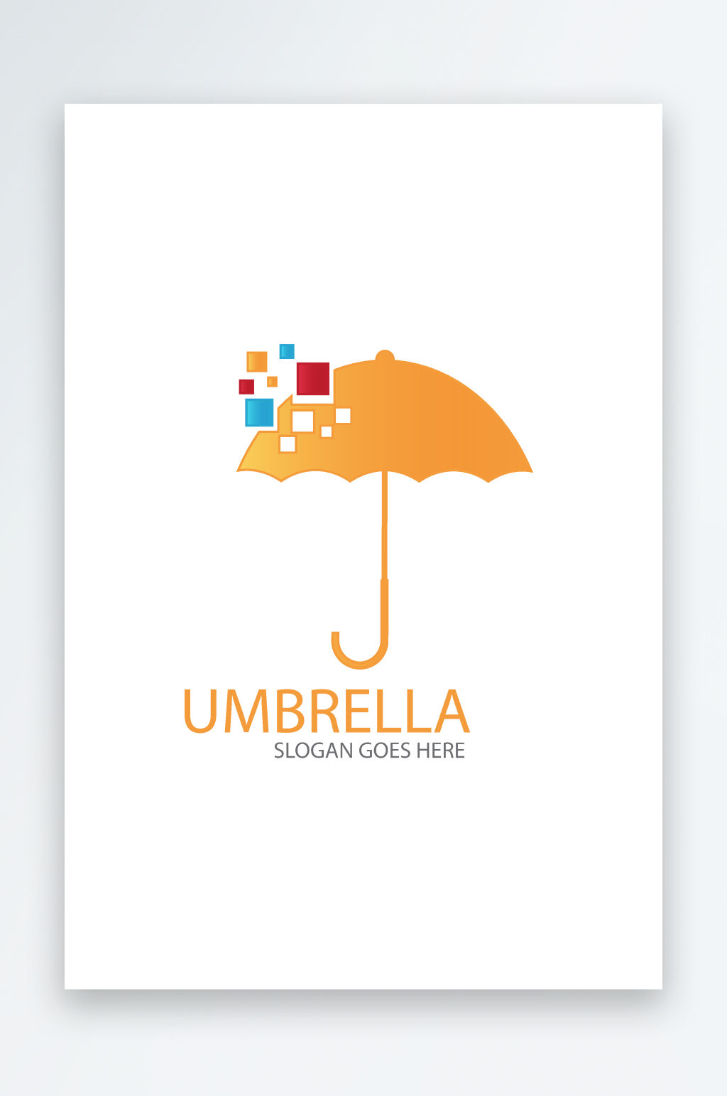 矢量雨伞logo模版素材