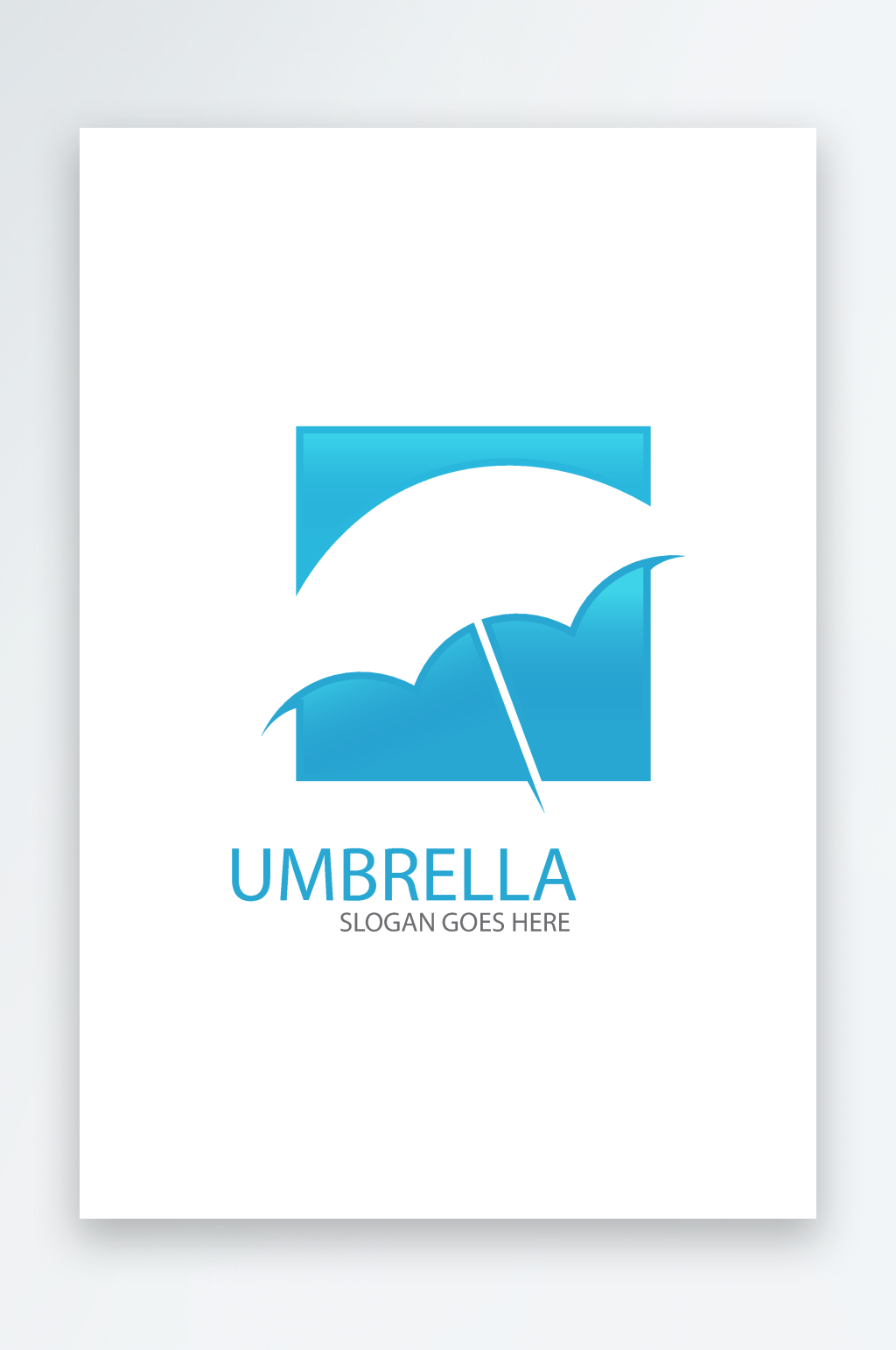 矢量雨伞logo模版素材