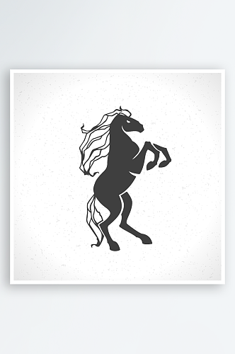 矢量骏马图标标志logo模版