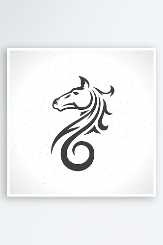 矢量骏马标志logo模版