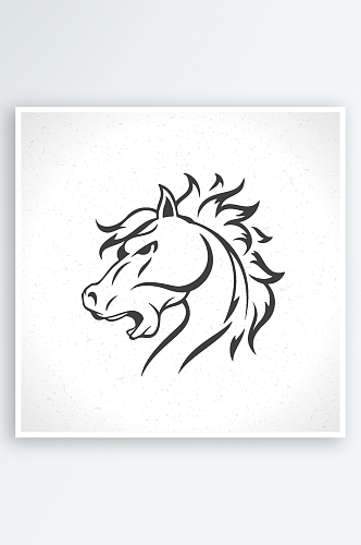 矢量骏马标志logo模版